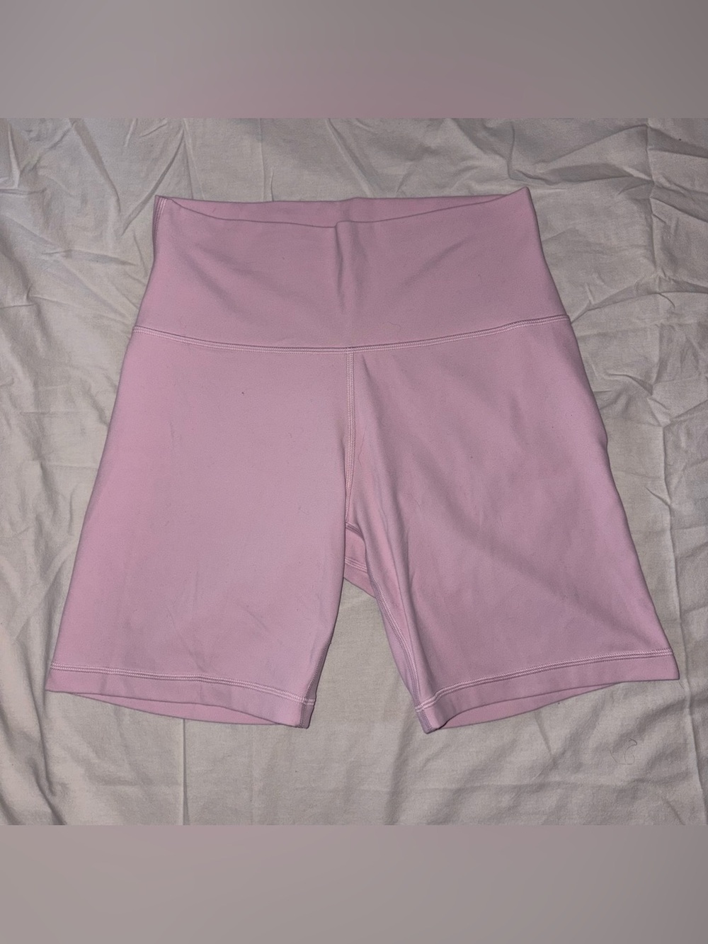 Aritzia Light Pink High-Waist Bike Shorts